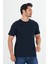 Erkek Pamuklu Bisiklet Yaka Tişört Lacivert 5014-L 2