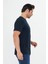 Erkek Pamuklu Bisiklet Yaka Tişört Lacivert 5014-L 3