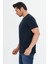 Erkek Pamuklu Bisiklet Yaka Tişört Lacivert 5014-L 4