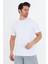 Erkek Pamuklu Bisiklet Yaka Tişört Beyaz 5014-B 2