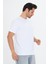 Erkek Pamuklu Bisiklet Yaka Tişört Beyaz 5014-B 4