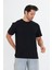 Erkek Pamuklu Bisiklet Yaka Oversize Tişört Siyah 5015-S 1