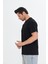 Erkek Pamuklu Bisiklet Yaka Oversize Tişört Siyah 5015-S 4