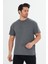 Erkek Pamuklu Bisiklet Yaka Oversize Tişört Antrasit 5015-A 1
