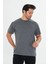 Erkek Pamuklu Bisiklet Yaka Oversize Tişört Antrasit 5015-A 2