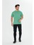 Erkek Pamuklu Bisiklet Yaka Oversize Tişört Yeşil 5015-Y 2