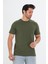 Erkek Pamuklu Bisiklet Yaka Tişört Haki 5014-H 1