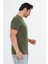 Erkek Pamuklu Bisiklet Yaka Tişört Haki 5014-H 3