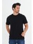 Erkek Pamuklu Bisiklet Yaka Tişört Siyah 5014-S 2