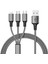 3ın1 Gümüş 1.2 Metre (Mıcro USB - Lıghtnıng - Type C) Telefon Şarj Kablosu (4887) 1