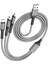 3ın1 Gümüş 1.2 Metre (Mıcro USB - Lıghtnıng - Type C) Telefon Şarj Kablosu (4887) 2