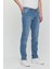 Regular Fit Likralı Erkek Denim Kot Pantolon Mavi 2