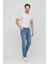 Regular Fit Likralı Erkek Denim Kot Pantolon Mavi 3