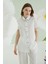%100 Pamuklu Puantiyeli Önden Düğmeli Pijama Takımı 4