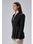 Siyah Regular Fit Pile Detaylı Blazer Ceket 2