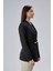 Siyah Regular Fit Pile Detaylı Blazer Ceket 4