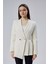 Ekru Regular Fit Pile Detaylı Blazer Ceket 3