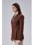 Kahverengi Regular Fit Pile Detaylı Blazer Ceket 5