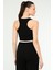 Siyah Slim Fit Basic Kaşkorse Askılı Kolsuz Kadın Crop Top Sc1242 4