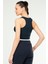 Lacivert Slim Fit Basic Kaşkorse Askılı Kolsuz Kadın Crop Top Sc1242 4