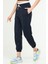 Lacivert Oversize Basic Pamuklu Yüksek Bel Lastik Paça Kadın Eşofman Alt SD1000 2