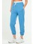 Mavi Oversize Basic Pamuklu Yüksek Bel Lastik Paça Kadın Eşofman Alt SD1000 3