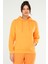 Beyaz - Siyah Oversize Basic Pamuklu Kapüşonlu Kanguru Cep Kadın Sweatshirt SC1242 1