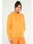 Beyaz - Siyah Oversize Basic Pamuklu Kapüşonlu Kanguru Cep Kadın Sweatshirt SC1242 2