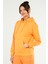 Beyaz - Siyah Oversize Basic Pamuklu Kapüşonlu Kanguru Cep Kadın Sweatshirt SC1242 3