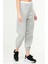 Gri Melanj Oversize Basic Pamuklu Yüksek Bel Lastik Paça Kadın Eşofman Alt SD1000 2