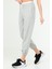 Gri Melanj Oversize Basic Pamuklu Yüksek Bel Lastik Paça Kadın Eşofman Alt SD1000 3