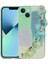 Apple iPhone 13 Kılıf Simli Desenli El Askılı Tutacaklı Vrdr Elsa Silikon Kapak-Yeşil 1