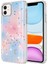 Apple iPhone 11 Uyumlu Simli Desenli Parlak Vrdr Task Kapak-Pembe 4