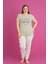 X-Dreamy Büyük Beden Pamuklu Kalp Desenli Kısa Kollu Pijama Takımı 1
