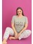X-Dreamy Büyük Beden Pamuklu Kalp Desenli Kısa Kollu Pijama Takımı 2