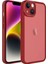 Apple iPhone 14 Uyumlu Kamera Korumalı Transparan Vrdr Post Kapak-Kırmızı 1