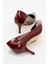 Kadın Sivri Burunlu Stiletto BORDO RUGAN 4