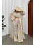 Desenli Keten Kimono Alt Üst Takım 1