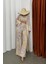 Desenli Keten Kimono Alt Üst Takım 3