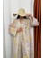 Desenli Keten Kimono Alt Üst Takım 4