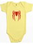 Spiderman Logo Sarı Renk Bebek Body Zıbın 1