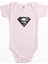 Supermn Logo Pembe Renk Bebek Body Zıbın 1