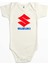 Suzuki Logo Text Ekru Renk Bebek Body Zıbın 1