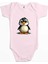 Şirin Penguen Pembe Renk Bebek Body Zıbın 1