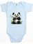 Obur Panda Mavi Renk Bebek Body Zıbın 1