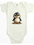Şirin Penguen Ekru Renk Bebek Body Zıbın 1