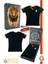 Lisanslı Siyah Basic Çocuk T-Shirt + Bileklik Set Hediyelik Ahşap Kutulu 1