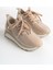 Alya Bağcıklı Ortopedik Taban Taşlı Kadın Sneaker Spor Ayakkabı Bt - Krem 4