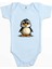Şirin Penguen Mavi Renk Bebek Body Zıbın 1