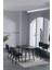 Hayat 70 x 110 cm Sabit Bendir Mutfak Masası, Mutfak Masası Takımı, Yemek Masası, 4 Lacivert Sandalye 1